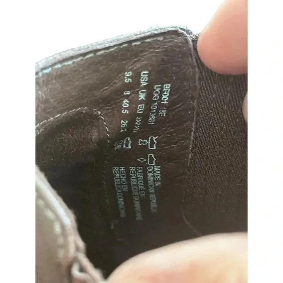 UGG Australia Women's Brown Leather Cobie Round Toe Heel Bootie Size 9.5 - Picture 5 of 10